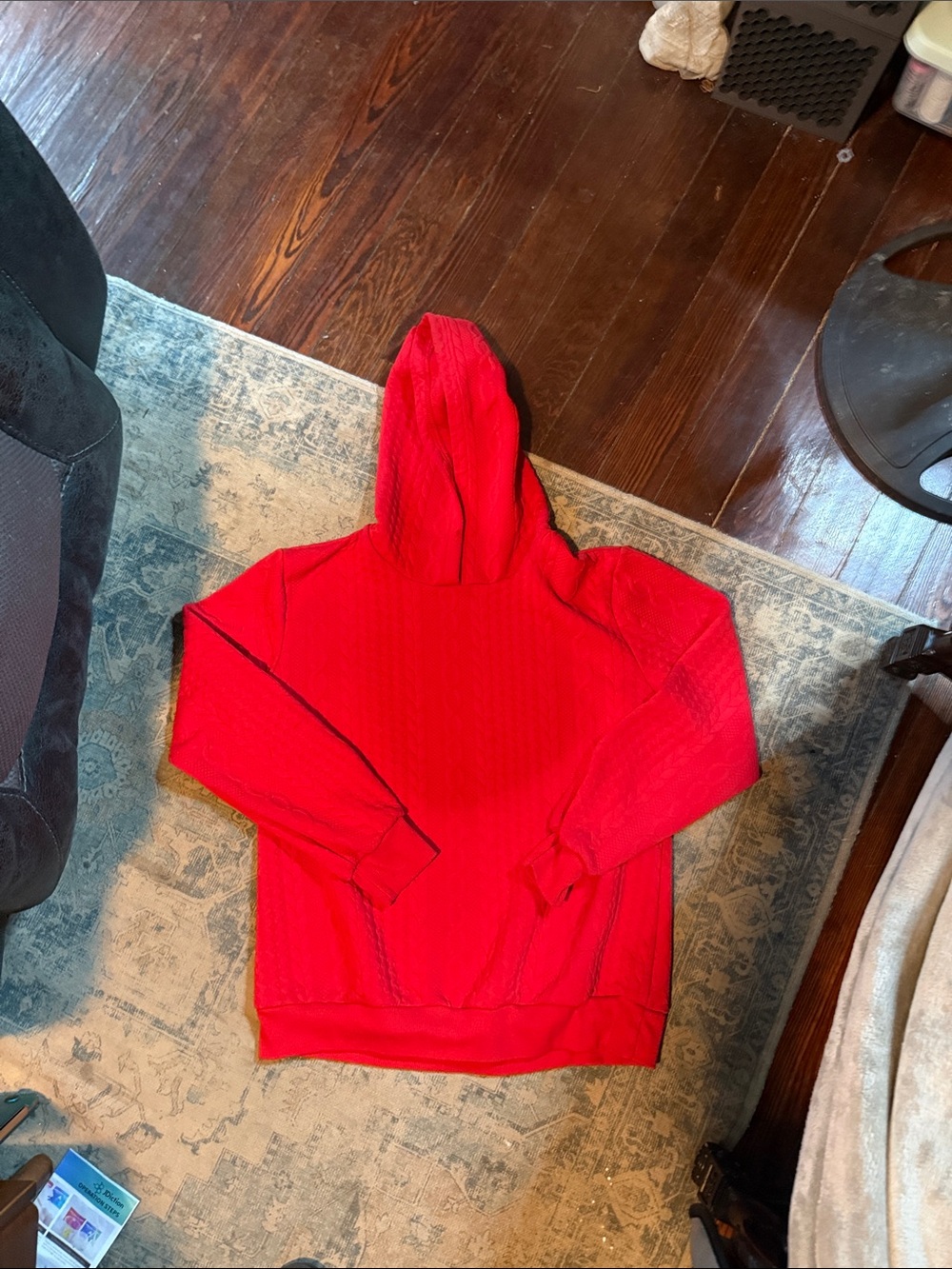 Men's Red Hooded Sweater - Classic Pullover Hoodie